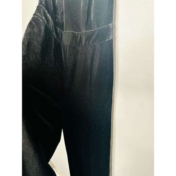 MISA Xander Black Satin Halter Sleeveless Wide Leg One Piece Jumpsuit Size XL - Picture 12 of 15